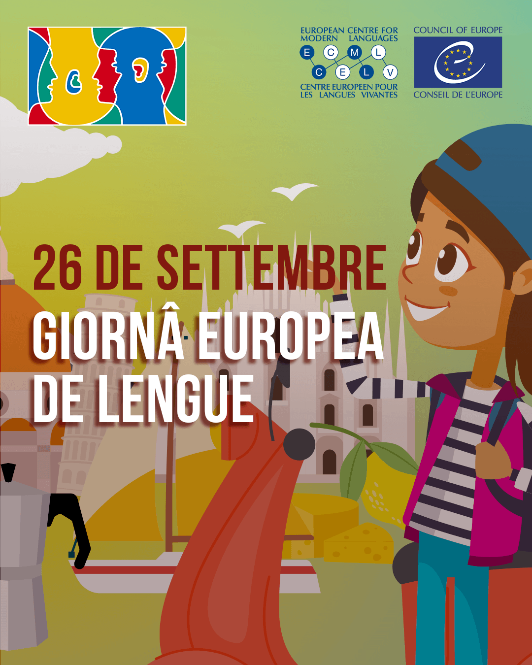Inlustraçion de Lara pe-a Giornâ europea de lengue